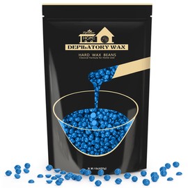Hard Wax Beads, Lifestance 1lb Waxing Beads, Brazilian Bikini Wax with 10 Applicators,Hard Wax Hair Removal for Face, Body, Legs, Pearl Beads for Wax Warmers (blue)