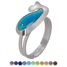 COLORFUL BLING Mood Rings Dinosaur Rings Set Color Changing Emotion Feeling Temperature Finger Ring Cute Tyrannosaurus Triceratops Butterfly Turtle Adjustable Knuckle Ring for Women -Style 1