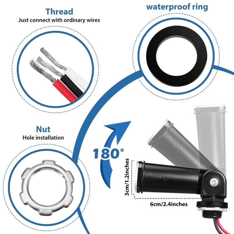 8 Pcs Dusk to Dawn Sensor Photoelectric Switch Photocell Light