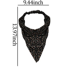 Floral Hair Bandanas Headband for Women Fashion Hair Scarf for Teen Girls Elastic Triangle Headscarf Headbands for Women's Hair Flower Head scarf Kerchief Vintage Accessories for Women 2 Pack