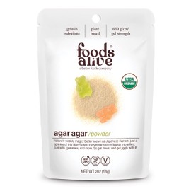 Foods Alive | Organic Agar Agar Powder | 2 oz | Plant Based Gelatin | Kosher Gelatin | Vegan | Gluten Free (3-Pack)