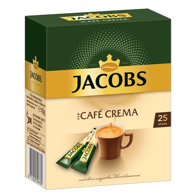 Jacobs Cafe Crema Sticks 25 Cup Portions 45g