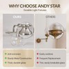 ANDY STAR Brushed Nickel Bathroom Light Fixture, 2 Light Bathroom