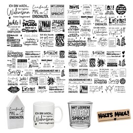 FloraVigo Rub On Sticker Approx. A5 19 x 14 cm Saying Decoration for Birthday, Keraflott, Wedding, Home, Wiping Film for Furniture, Glass, Wood, Photo Album, DIY Decoration, Sticker Aesthetics (4