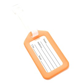 Orange Luggage Suitcase ID Address Plastic Travel Tag (Pack of 5)