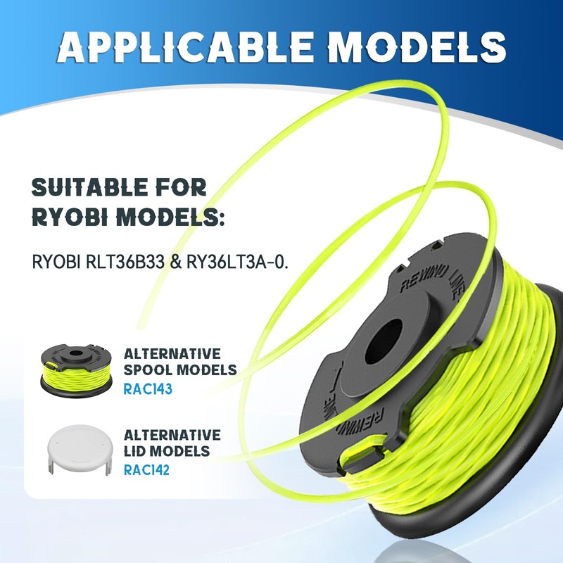 CHIHOLEN Pack of 4 Grass Trimmer Line Spool Compatible with