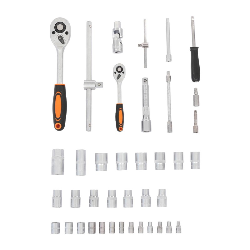 ZERNEIL NEW 187pcs Trolley Case Tool Box Set Silver, Carbon