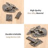 Mgoodoo Antique Embossing Hasp Latch Lock, 2 Pieces Hinge +