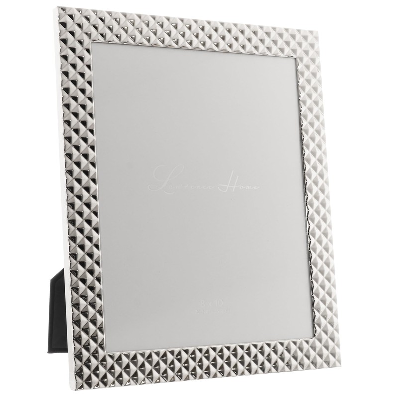 Lawrence Frames Metal Frame, Diamond Pattern, Silver, 8x10