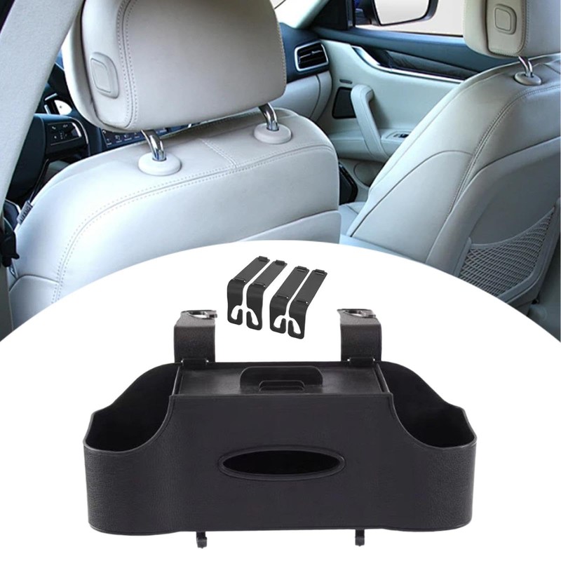 F Fityle Hanging Car Headrest Organizer with Tissue Box and