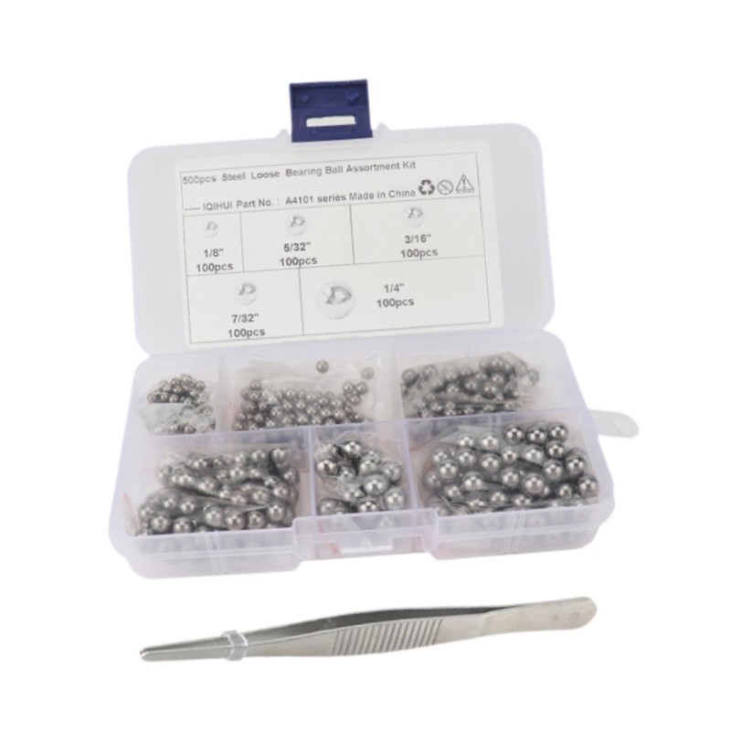 TENOL 500 Pieces G25 Bearing Steel Balls High Precision 1/8"