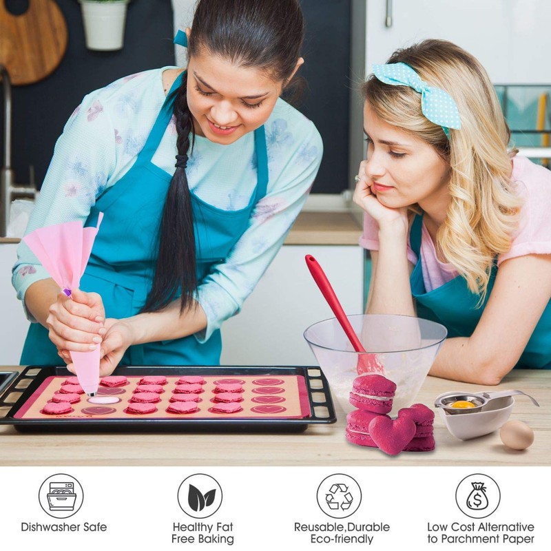 Silicone Macaron Baking Mat Kit - (30 in 1) Macaroon