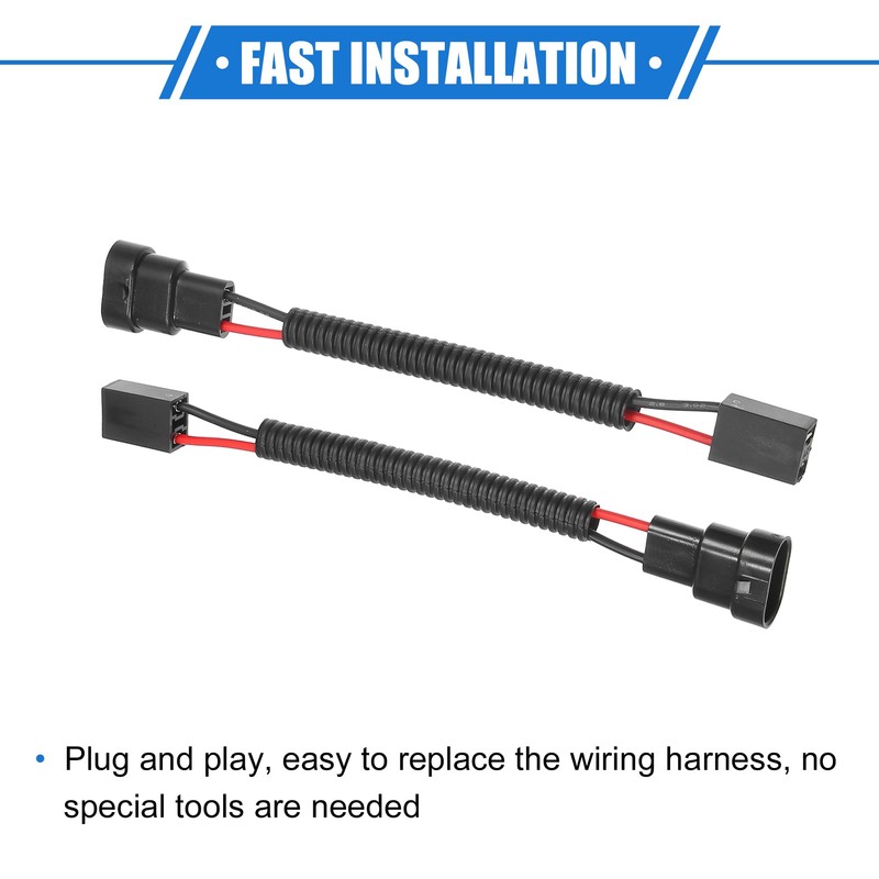 A ABSOPRO 2pcs 9006 Male to H7 Female Adapter Pigtail