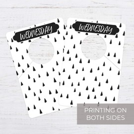 Day Of The Week Closet Dividers/Closet Organizer for Weekly Planning/Modern Clothing Divider Tags/School Morning Organization