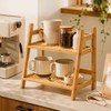 Bamboo Countertop Organizer for Coffee & Kitchen Storage - 2-Tier