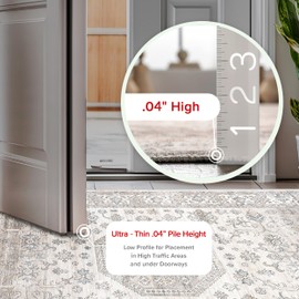 nuLOOM 2' x 6' Splashguard Machine Washable Area Rug with Waterproof Spill Proof Surface, Non Slip Backing and Stain Resistant for Living Room, Bedroom, Kitchen, Dining Room, Darby Ivory