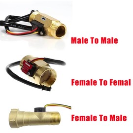 Male to Male Digital LCD Display Water Flow Meter Kit Hall Effect Flow Sensor for Instrumentation (1/2")