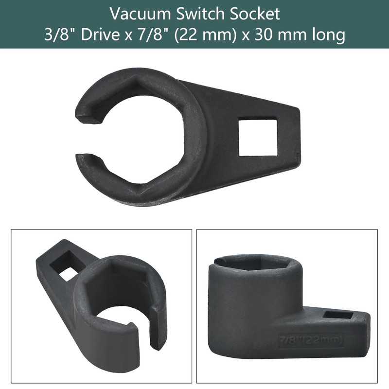 Zoomtools 5Pcs Automotive O2 Oxygen Sensor Removal Socket Wrench Thread