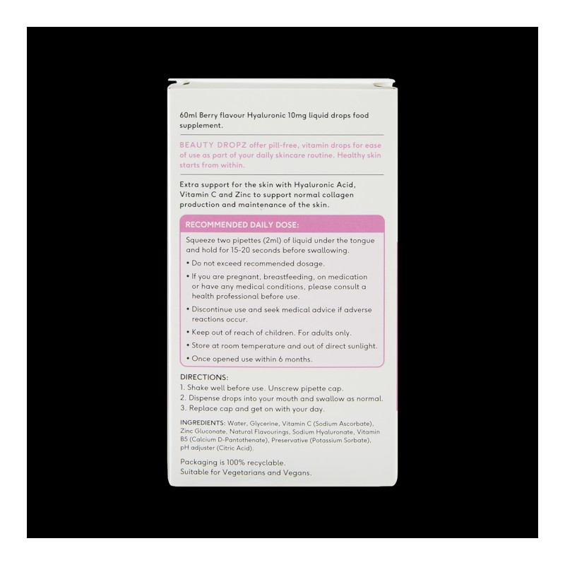 Beauty Dropz Hyaluronic Edible Skincare 60Ml