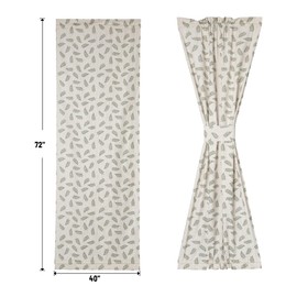 Moslovstar Linen French Door Curtains Set of 2, Elegant Country Style Olive Leaf Front Door Curtain Dual Rod Pocket Tiebacks Included, 25" W x 72" L