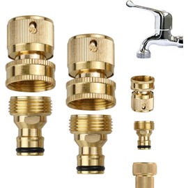 Pack of 2 Universal Tap Connector for Mixer Tap, Hose Adapter, Garden Hose, Quick Connector, Adapter Hose Coupling, Tap Adapter Connector, Garden Hose Distributor