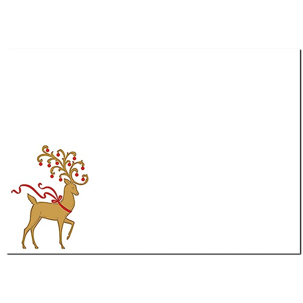 Caspari Embossed Foil Reindeer Invitations, 8 Fill-in Cards & Envelopes