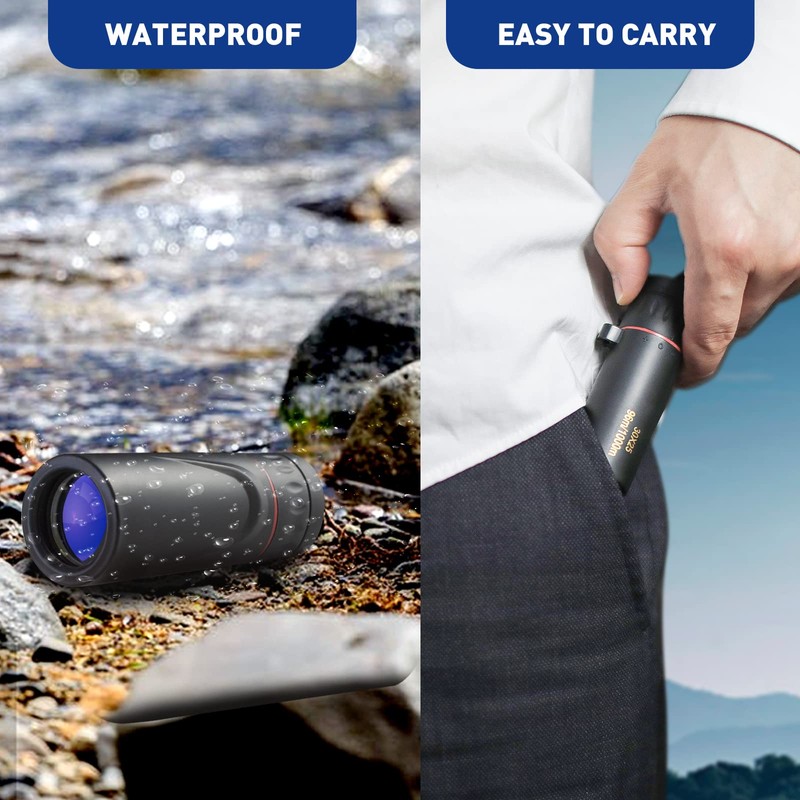 HDAJY Mini Monocular Telescope, Upgrade 30 x 25 HD Monoculars