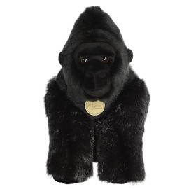 Aurora® Realistic Miyoni® Silverback Gorilla Stuffed Animal - Lifelike Detail - Cherished Companionship - Black 13 Inches