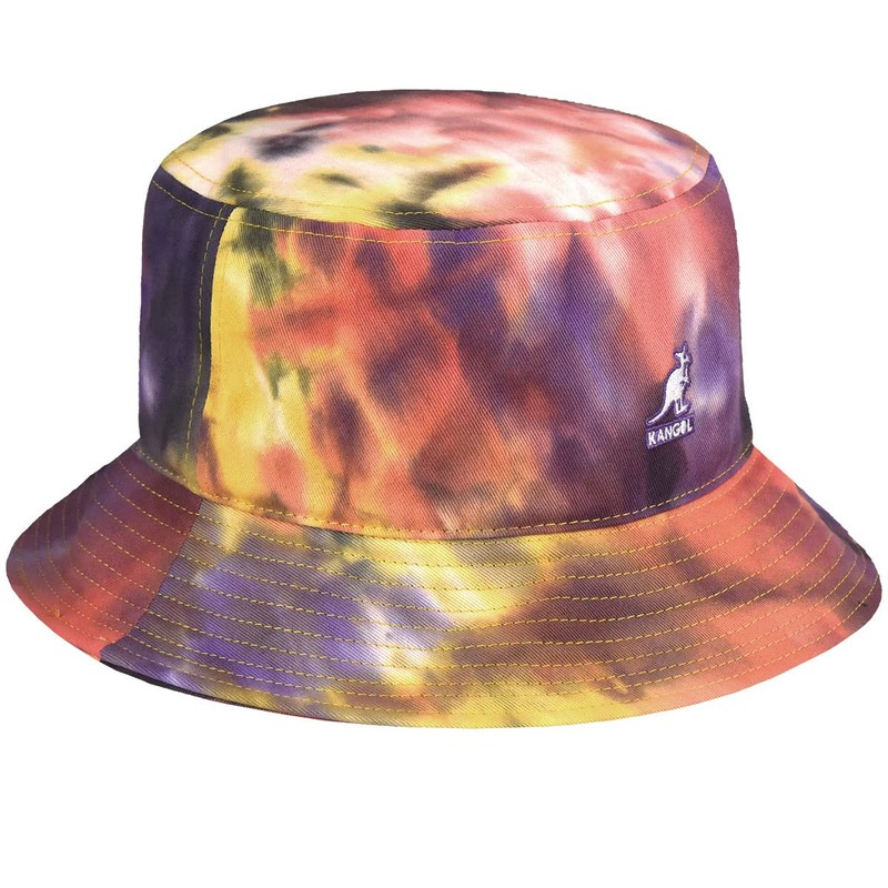 Kangol Tie Dye Bucket Hat - Blue/Pink, multicoloured