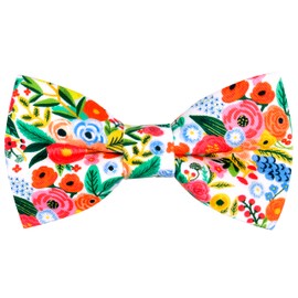 MACBANA Colorful Fun Pattern Pre-Tied Bow Tie Mens Floral Space Adjustable Bowtie F Pink Green Blue Floral01