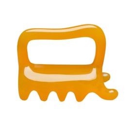 Miaija Double Push Massager Yellow Resin Guasha Board Body Scraping Massager Fascia Cellulite Guasha Scraping Tool for Neck Shoulder