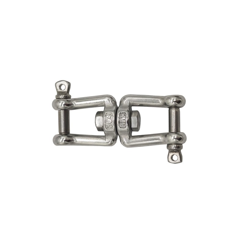 10Pcs M5 Double Swivel Eye Hook, 304 Stainless Steel Jaw