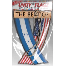 Unity Flagz™ Rearview Mirror Hanging Flags for the Car (Honduras and USA Unity Flags)