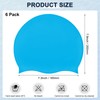 M METERXITY 6-Pack Silicone Swim Cap, 7.3" Opening 7.9" H