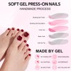 Findigit Press on Toenails Short, Toenail Press Ons Square for