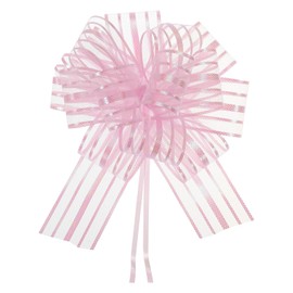 DMiotech 15pcs 6 Inch Big Gift Wrapping Bows Birthday Organza Pull Bow Ribbon Chiffon Yarn for Presents Box Bouquet Florist Light Pink