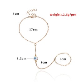 Ring Bracelet Hand Chain Evil Eye Hand Bracelet for Women Hand Chain Gold Ring Chain Bracelet Dainty Bracelets for Women Trendy Bracelet With Ring Chain