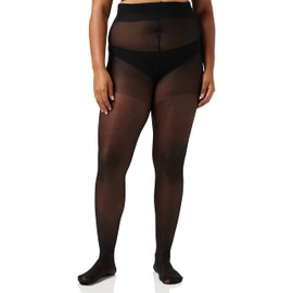 GLAMORY Women's Satin 20 Tights, Denier, Black, L