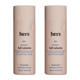 hers Full Volume Shampoo - Rice Protein & Biotin Formula - Fine Hair & Root Lift Daily Shampoo - Volumizing Hair Care - Coastal Cedar Citron Scent - 6.4 Fl Oz, 2 Pack