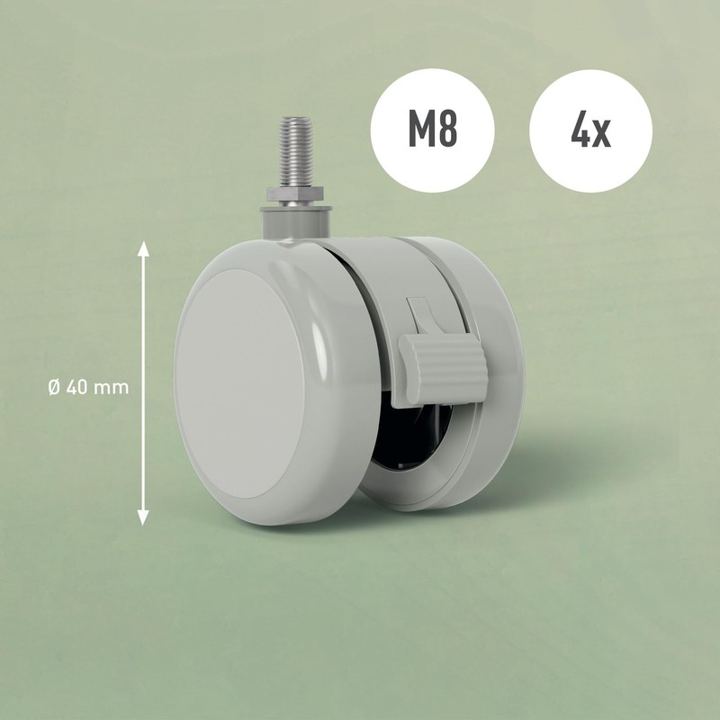 Leitz Ergo Desk Caster Wheels Heavy Duty Swivel Castors with