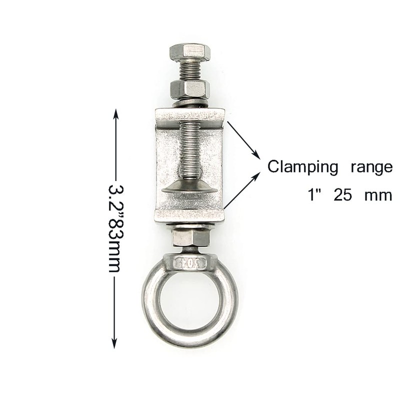 5Pcs C-Clamps;C Clamp Stainless Steel, Beam Clamp.Comes with Stainless Steel