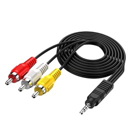 UIGOCLE Charger Compatible 3.5mm to RCA Camcorder AV Audio Video Output Cable, 1/8" TRRS to 3 RCA Male Plug AUX Cable Compatible with TV,Smartphones,MP3, Tablets,Speakers,Home Theater 10FT