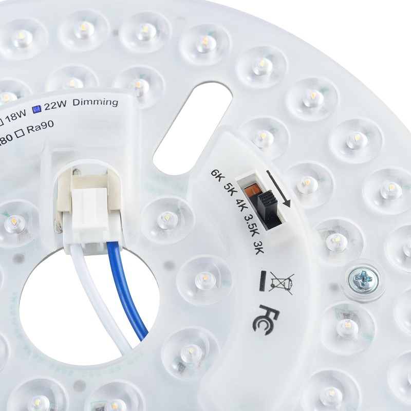HAOLEDI 6.3" LED Ceiling Fan Light Retrofit Kit, 22W, 2800LM,