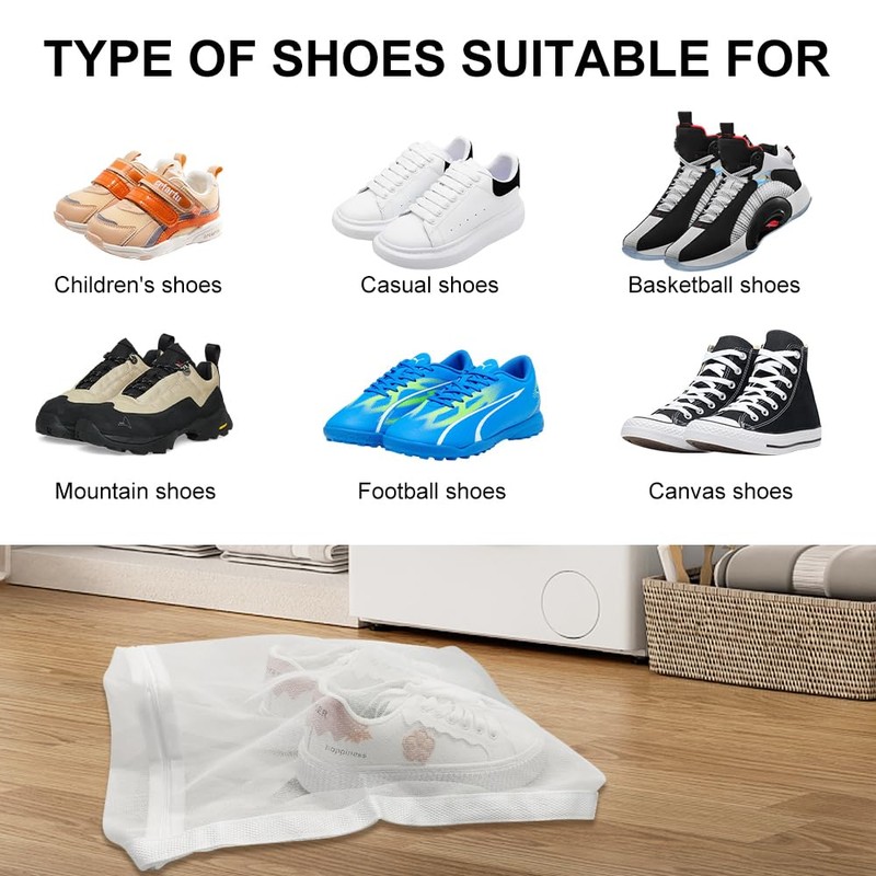 2pcs Shoe Washing Machine Bag, 15 * 16.5inch Mesh Laundry