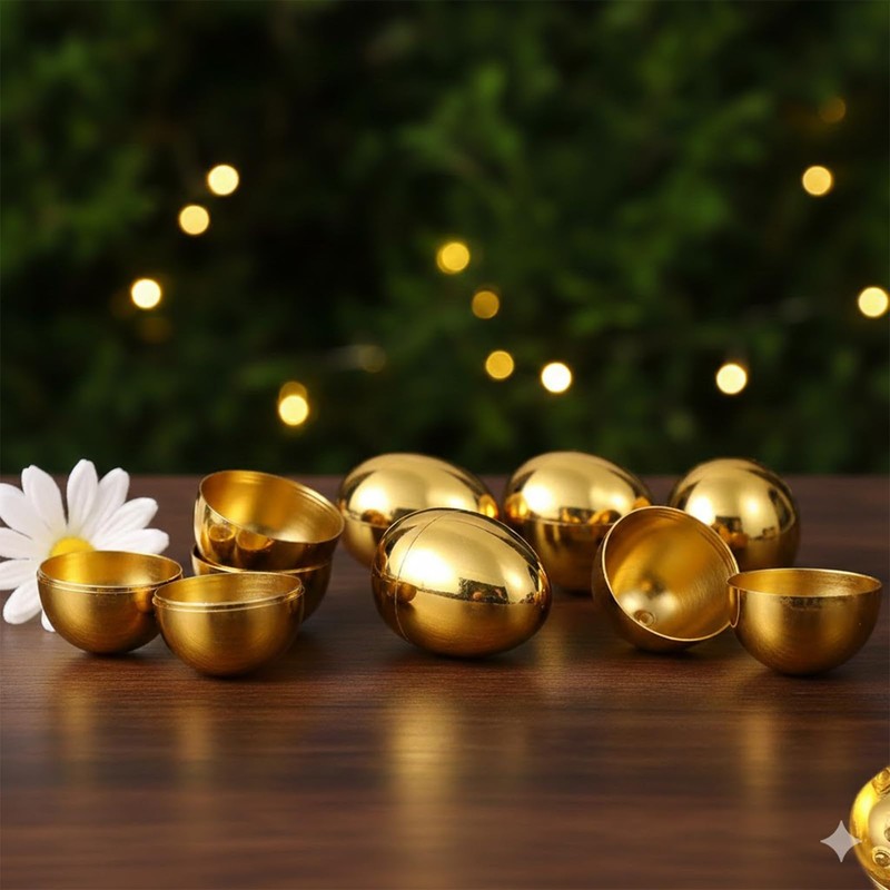 15 Pcs Fillable Golden Eggs Easter Plastic Empty Large DIY