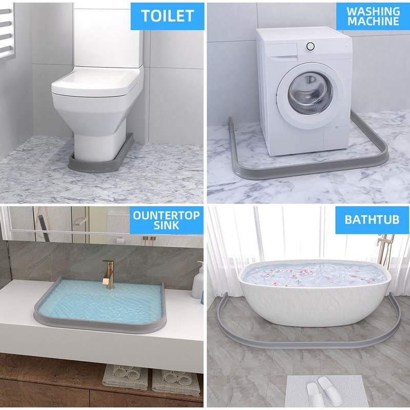 Duzzy 39 Inch Shower Threshold Water Dam, Shower Water Guard
