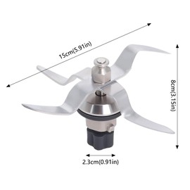 HAPPOW Replacement Blade for Silvercrest Monsieur Cuisine Connect / Monsieur Cuisine Smart, Stainless Steel Replacement Blade, Accessories for Monsieur Cuisine, with 1 Cleaning Brush (5-tooth Base)