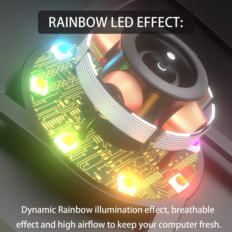 upHere 120mm Rainbow LED PC Case Fan,High Performance Silent Fan