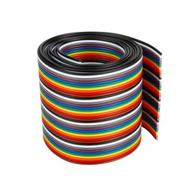 RGBZONE 1M 40PIN Dupont Wire Dupont Cable Flat Multicolored Flexible Rainbow Ribbon Jumper Cable