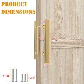 LVYIHAN 12 inch Stainless Steel Door Handle Double Sided, Pull Push Sliding Barn Door Handle, Commercial H Shape Glass Shower Door Pull Handles, Matte Black